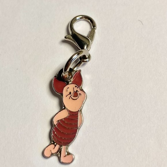 Vintage Disney Piglet Pooh Charm Lot of 3 Charms Purse Zipper Pull Clip On - Picture 5 of 6